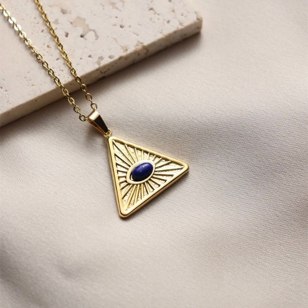 18K GoldโPlated Triangle Eye Pendant Necklace